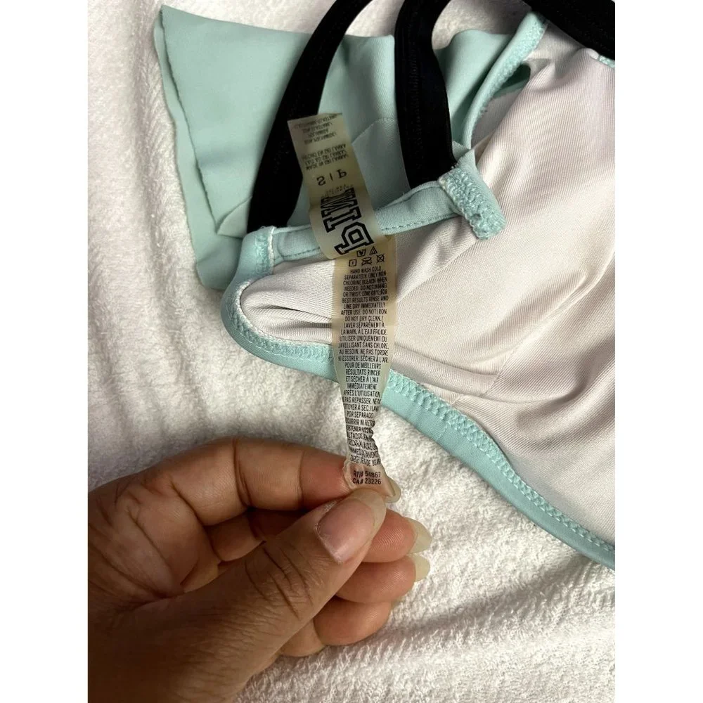Victoria's Secret Women's Blue & Black Pastel Bikini Top Size S - Picture 6 of 7